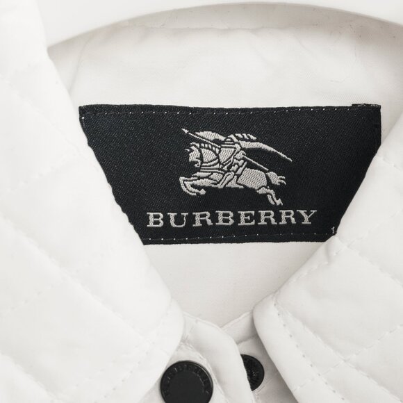 Burberry White Quilted Snap-Closure Peter Pan Collar Jacket - Picture 10 of 12
